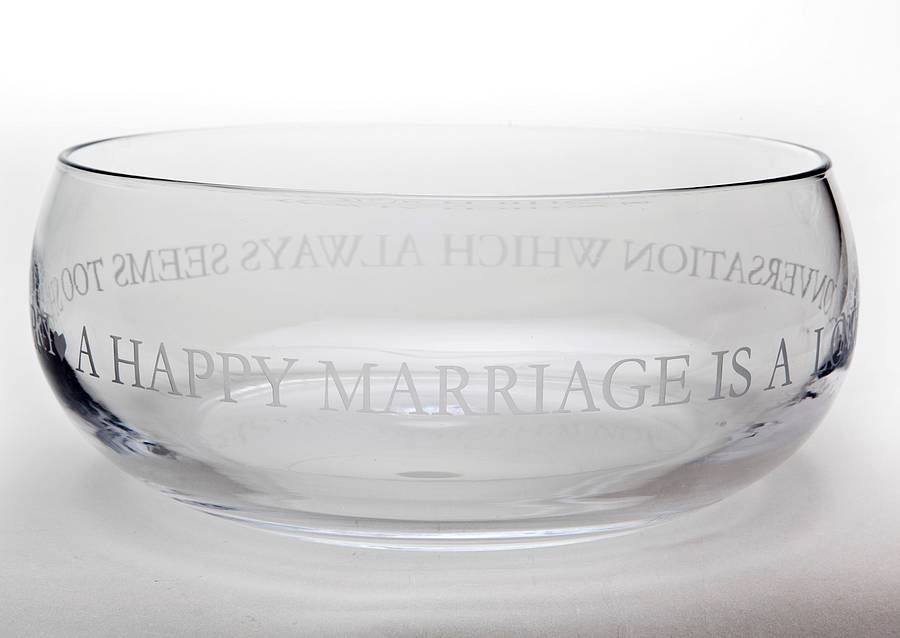 personalised engraved glass fruit bowl by the gift of glass